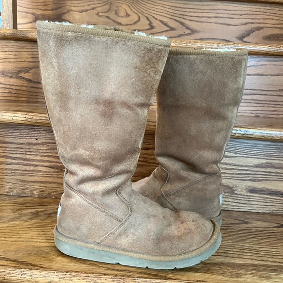 Ugg Leather Sheepskin Lined Boots Size 7 - Picture 5 of 13